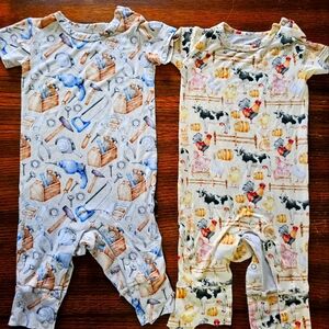 Lev Baby Snapped Bamboo Romper Bundle